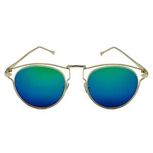 7036 | Green Mirror Round Lens Sunglasses